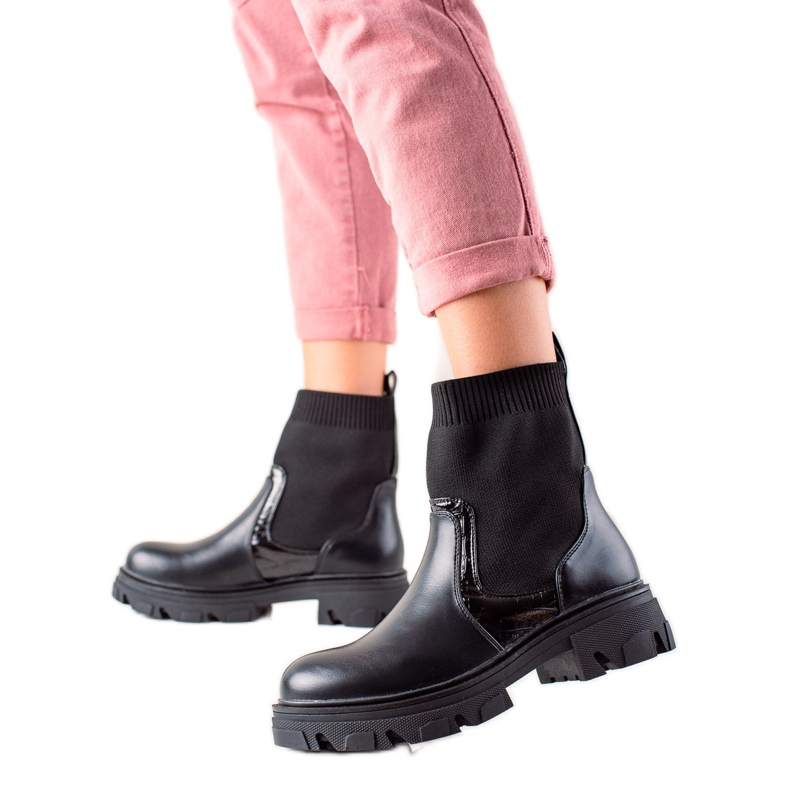 TRENDI Genți slip-on pe platformă negru