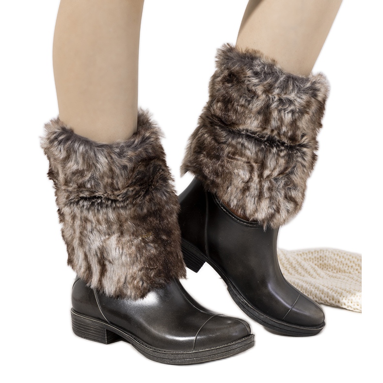 Galoșuri gri cu blană de la Corrales Galoșuri gri cu blană de la Corrales