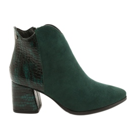 M.Daszyński Cizme din piele intoarsa verzi MR2025-3 negru verde