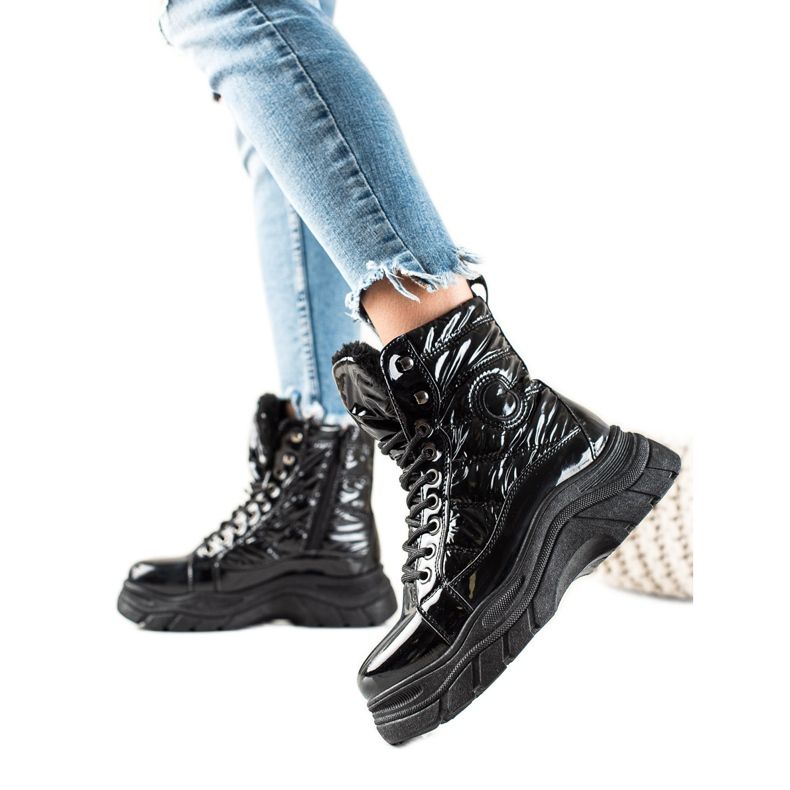 Cizme Negre Pe Platforma VINCEZA negru