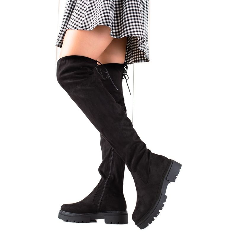 Laura Mode Cizme negre pe platformă negru Laura Mode Cizme negre pe platformă negru