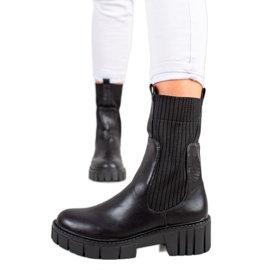 Laura Mode Cizme Chelsea cu slip-on pe platformă negru Laura Mode Cizme Chelsea cu slip-on pe platformă negru