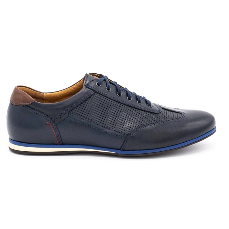 Kampol Pantofi casual barbati piele 64/54 bleumarin albastru