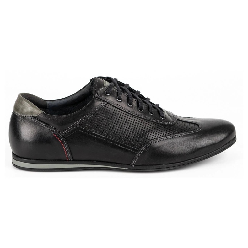 Kampol Pantofi casual barbati piele 64/15 negri negru