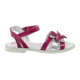 Ren But Sandale din piele pentru copii cu o floare Ren Dar 4166 roz gri Ren But Sandale din piele pentru copii cu o floare Ren Dar 4166 roz gri