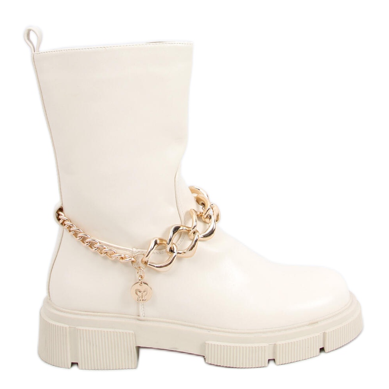 Cizme cu lant detasabil Lome Beige bej