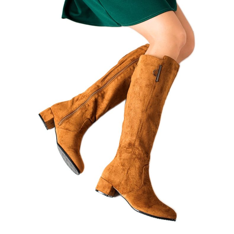 TRENDI Cizme confortabile Camel maro