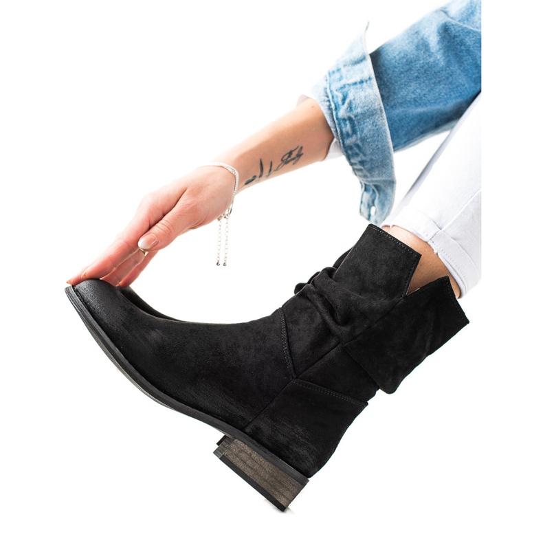 Evento Cizme de cowboy din piele de căprioară negru