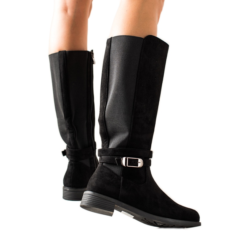 TRENDI Cizme Casual Cu Cataramă negru TRENDI Cizme Casual Cu Cataramă negru