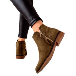 Super Me Cizme Cu Fermoar Auriu verde