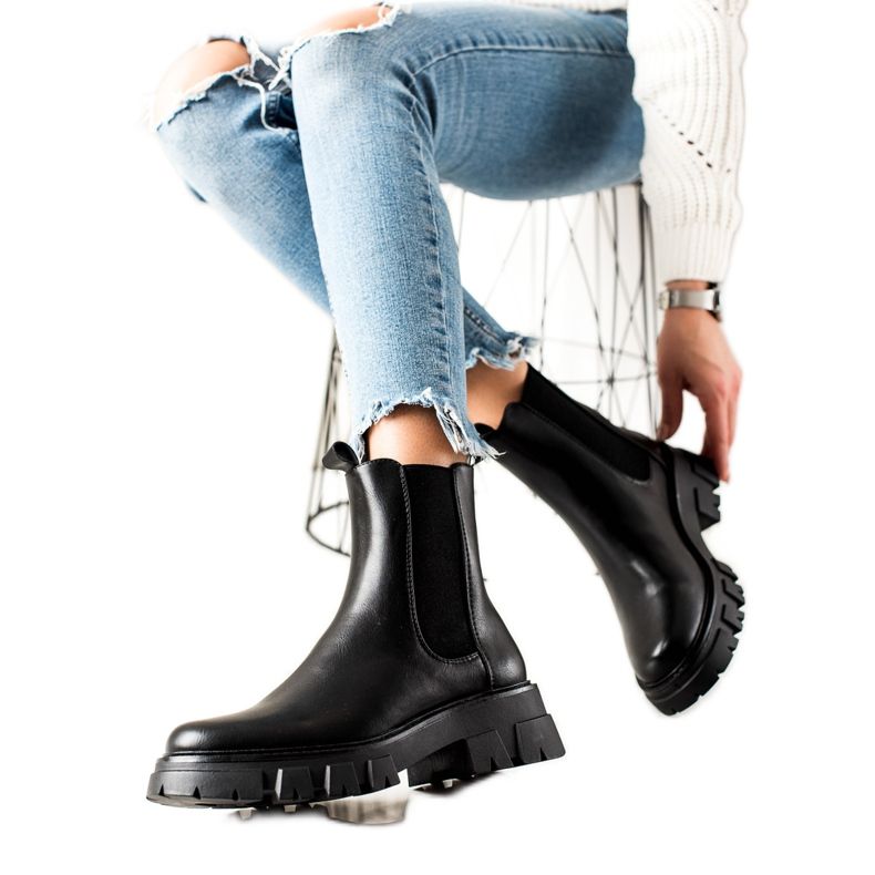 Cizme Chelsea negre de Sergio Leone negru