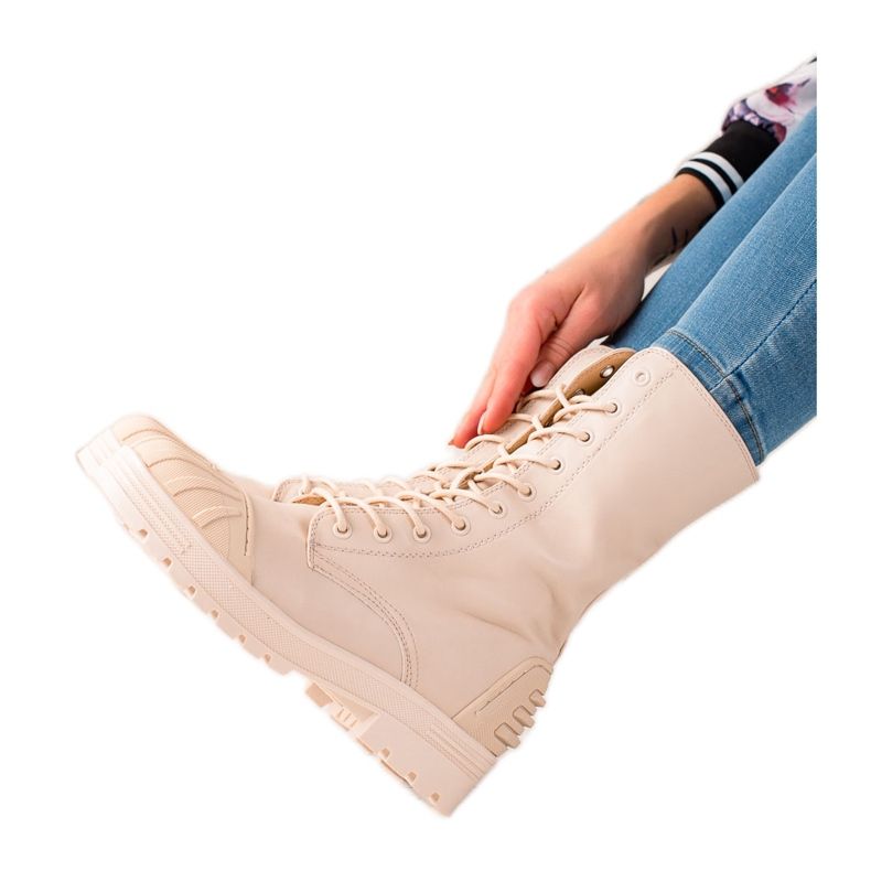 Seastar Capcane înalte cu șireturi bej Seastar Capcane înalte cu șireturi bej