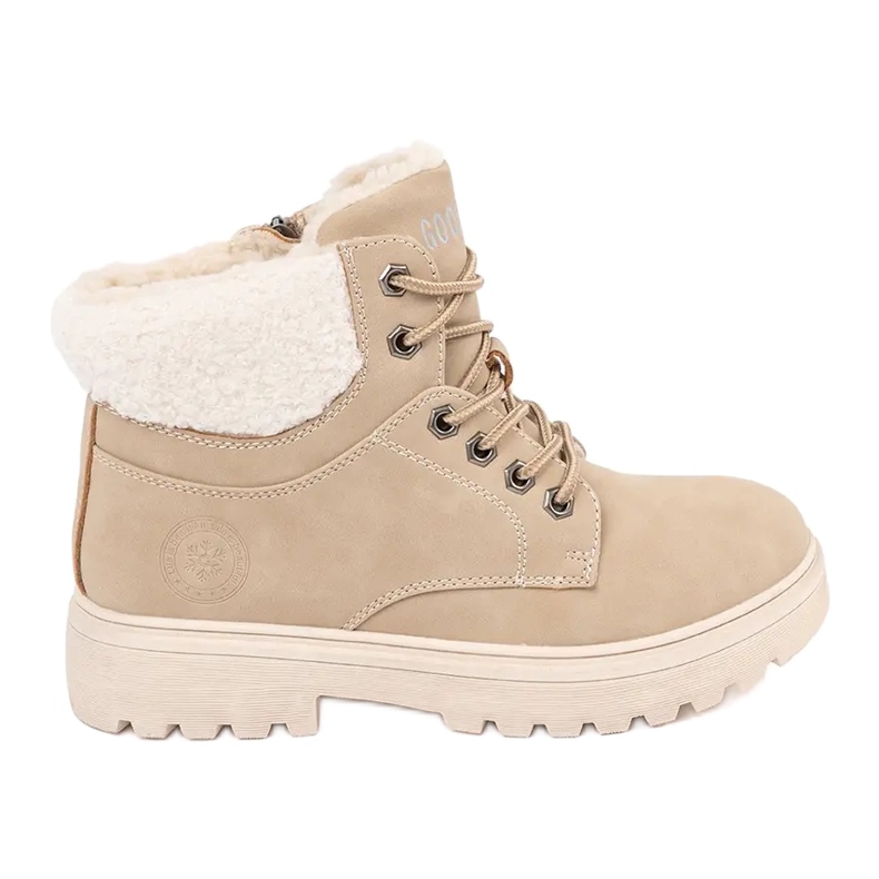 Trappers eleganti din piele ecologica bej