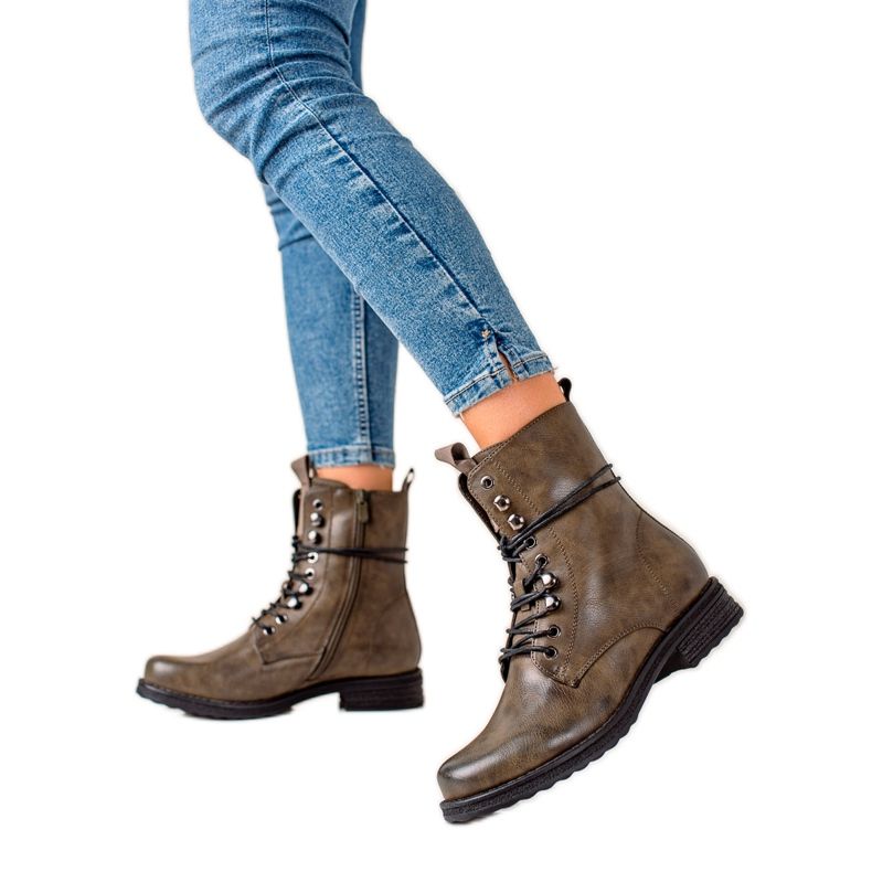 Super Mode Ghete clasice cu dantelă maro verde