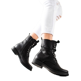 Super Mode Ghete clasice cu dantelă negru Super Mode Ghete clasice cu dantelă negru