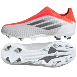 Ghete de fotbal Adidas X Speedflow.3 Ll Fg Jr FY3256 roșu, alb și gri portocale si rosii