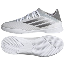 Ghete de fotbal Adidas X Speedflow.3 In Jr FY3315 gri, alb nuanțe de gri