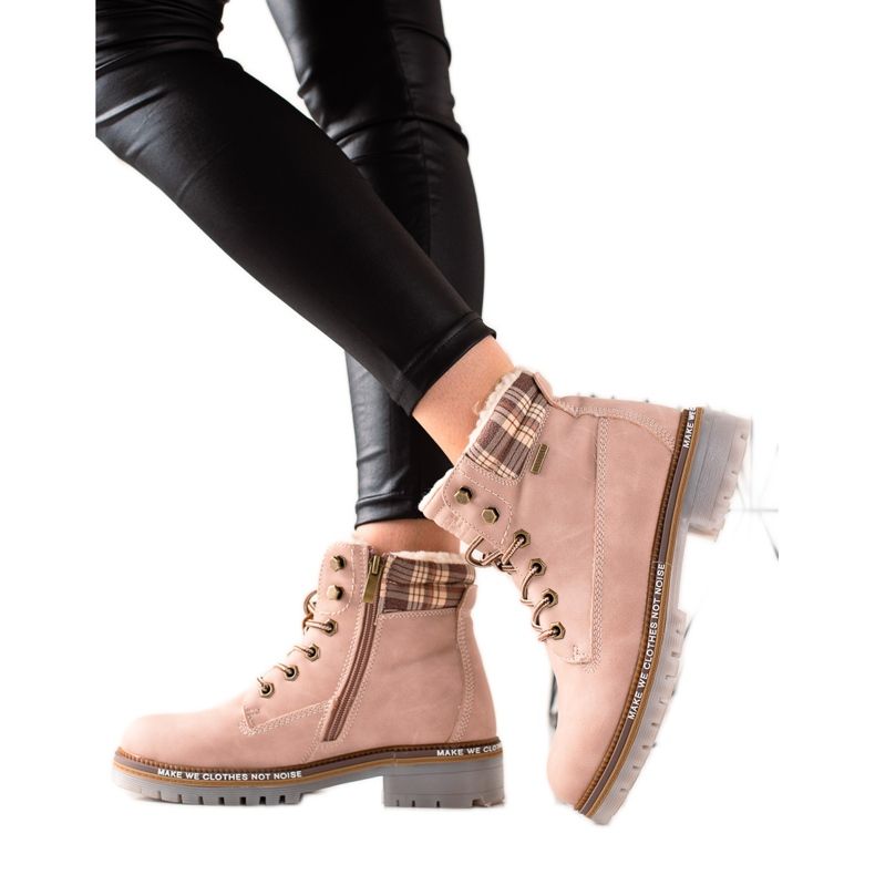 Goodin Trappers izolați din piele ecologică roz