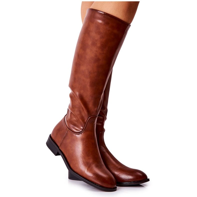 PG1 Cizme Călduțe Piele Maro Estil