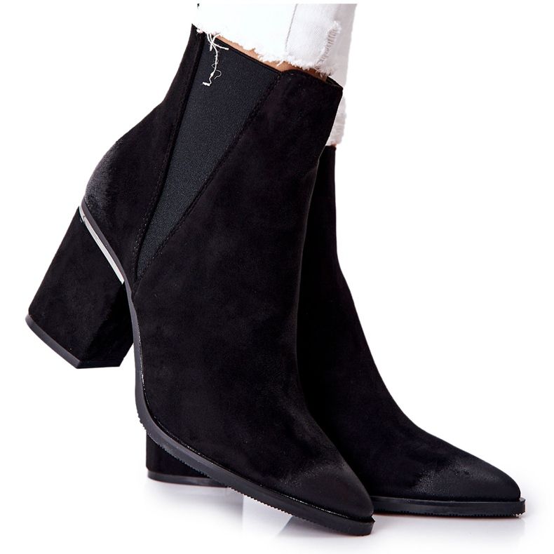 POTOCKI Cizme negre din piele intoarsa pe toc Coriseis negru POTOCKI Cizme negre din piele intoarsa pe toc Coriseis negru