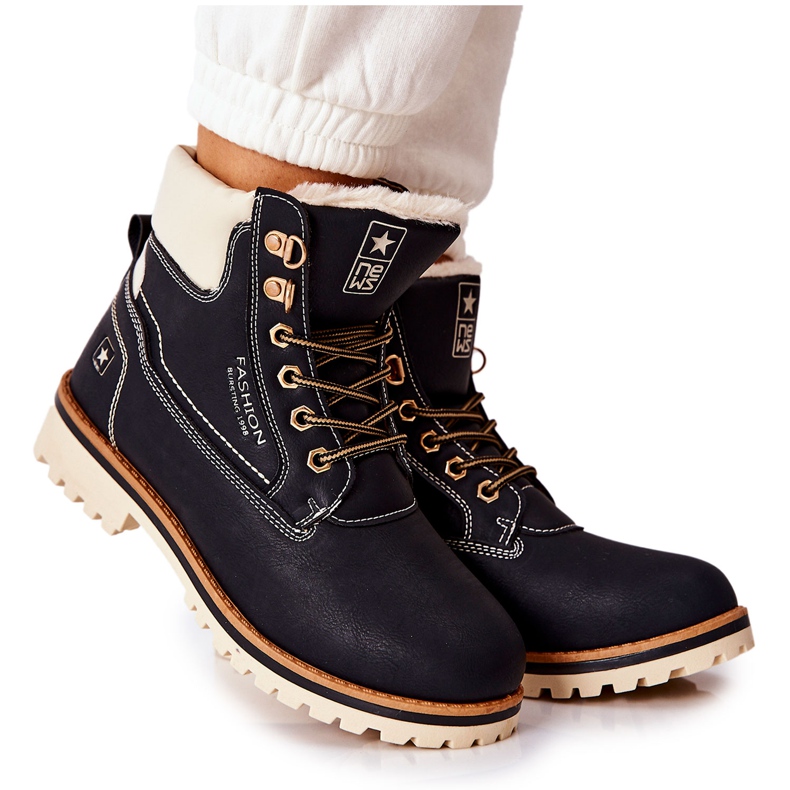 NEWS Trappers pentru femei Timberki Warmed Black Tiempo negru