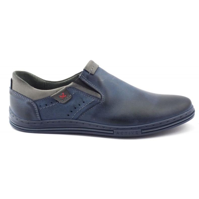 Polbut Pantofi pentru bărbați slip-on 401 bleumarin albastru marin gri