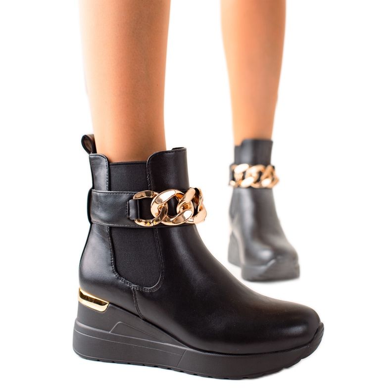 Groto Gogo Cizme cu pană la modă negru Groto Gogo Cizme cu pană la modă negru