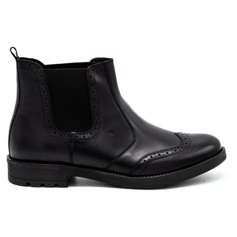 Olivier Cizme chelsea barbati, brogues din piele 7003KB negru