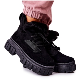 PM1 Black Warm Boots Trappers Black Demaris negru