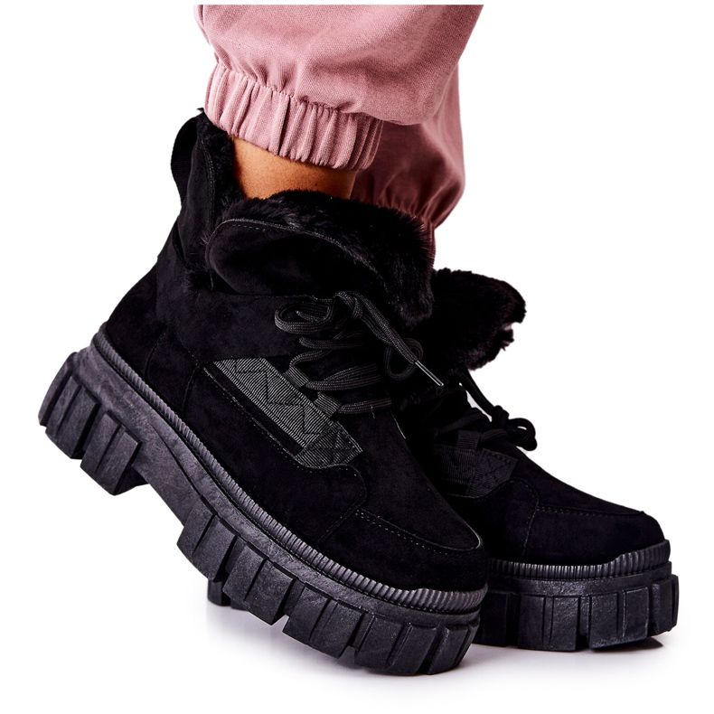 PM1 Black Warm Boots Trappers Black Demaris negru PM1 Black Warm Boots Trappers Black Demaris negru