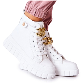 Adidași înalți Pe Platforma Standies Albă de aur