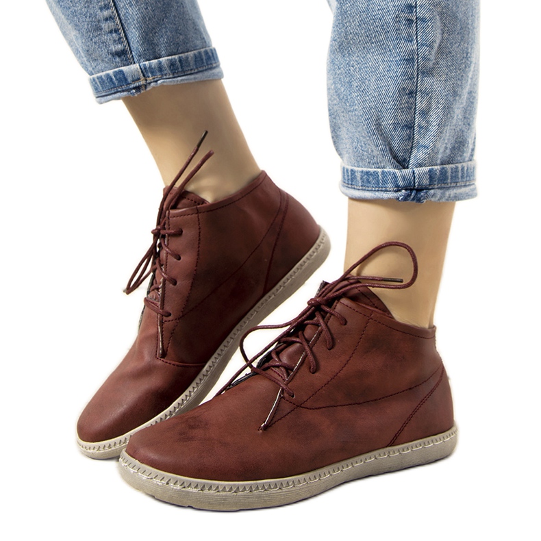 Cizme casual de dama Keira bordeaux claret roșu