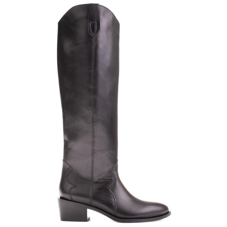 Marco Shoes Cizme de cowboy Iolanda cu cusaturi decorative negru