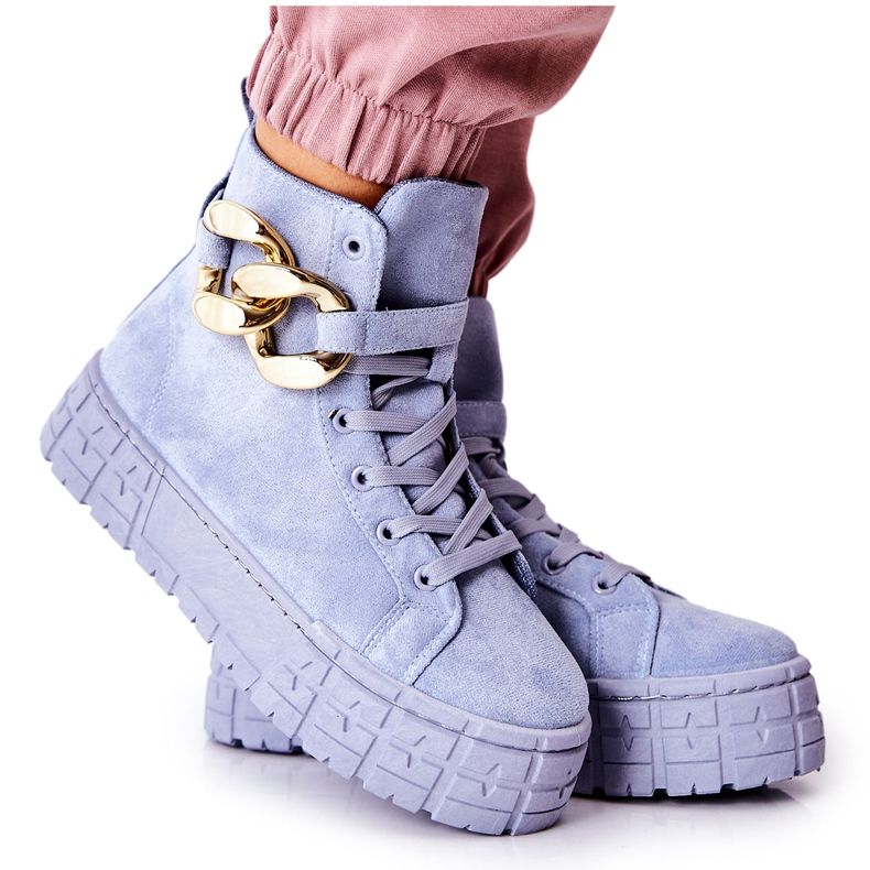 Adidași înalți pe platforma albastră Evenia albastru