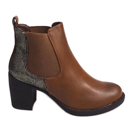 Cizme Pe Toc Cu Elastic 1227 Camel maro Cizme Pe Toc Cu Elastic 1227 Camel maro