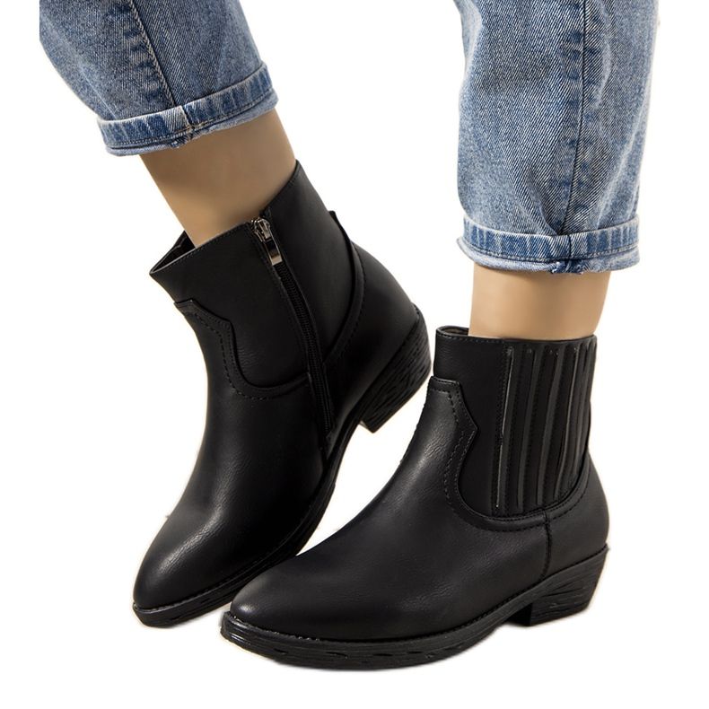 Cizme de cowboy calde Jolicoeur negre negru