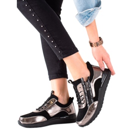 Filippo Adidași din piele cu fermoar negru