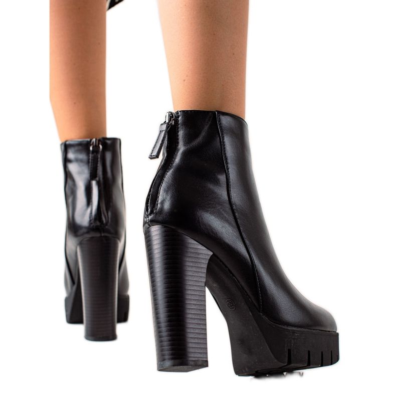 Camo Cizme Pe Tocuri Înalte Și Paltform negru