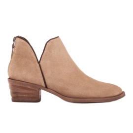 Marco Shoes Cizme din piele naturală cu croială în V bej Marco Shoes Cizme din piele naturală cu croială în V bej