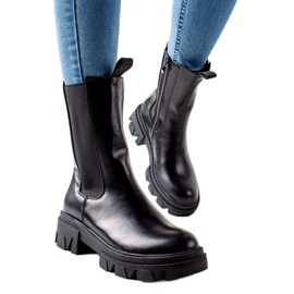 Goodin Cizme înalte la modă negru Goodin Cizme înalte la modă negru