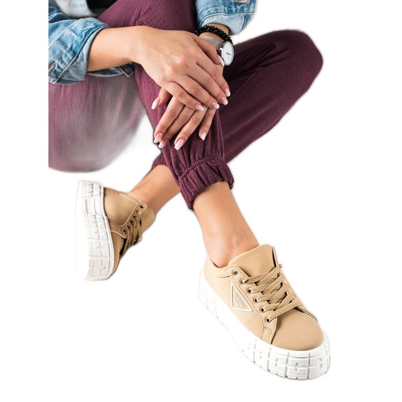 Goodin Pantofi de modă maro bej Goodin Pantofi de modă maro bej