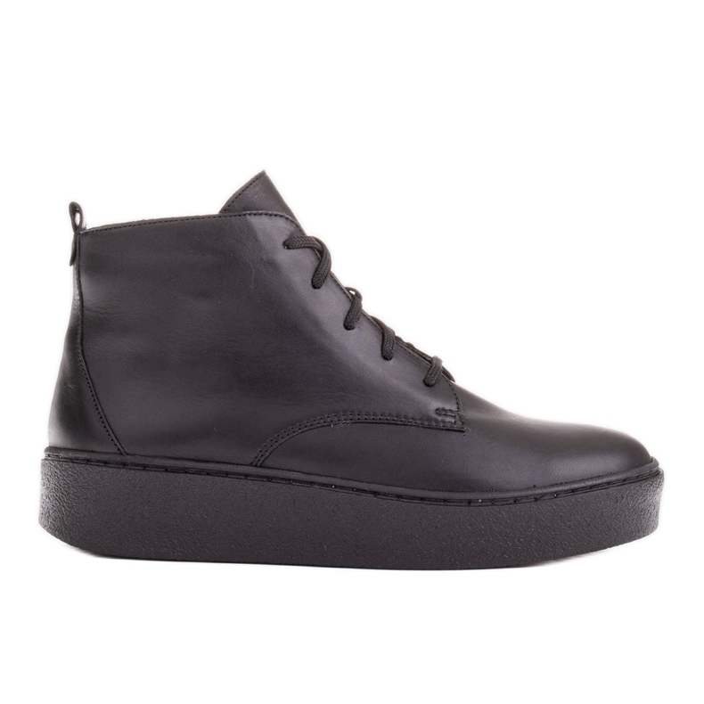 Marco Shoes Cizme cu cordon jos din piele moale negru Marco Shoes Cizme cu cordon jos din piele moale negru