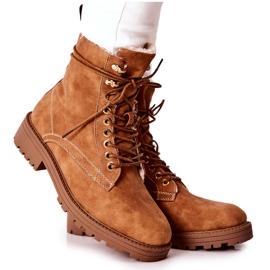 Cizme calde Muncitori Camel Kimmie maro