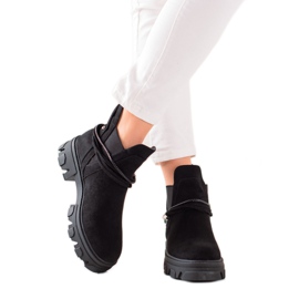 Goodin Cizme slip-on cu dungi decorative negru