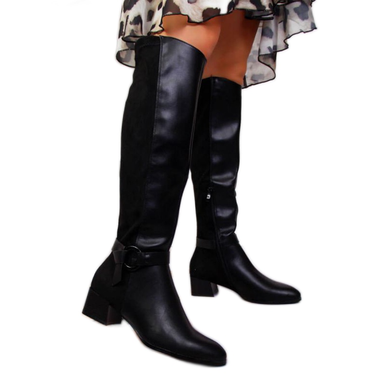 Cizme negre pe bloc Filippo W PAW302 negru