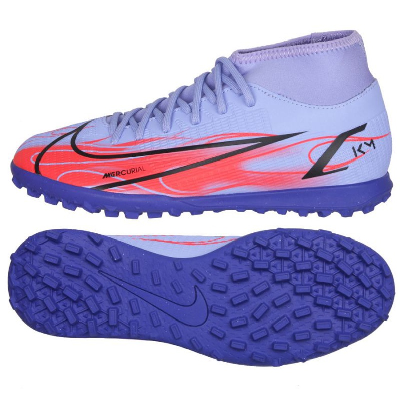 Pantof Nike Mercurial Superfly 8 Club Km Tf Jr DB2869-506 roșu, violet violet