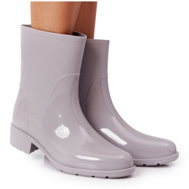 PS1 Cizme Shiny Galoshes Grey Jodhpur Rainy Day gri