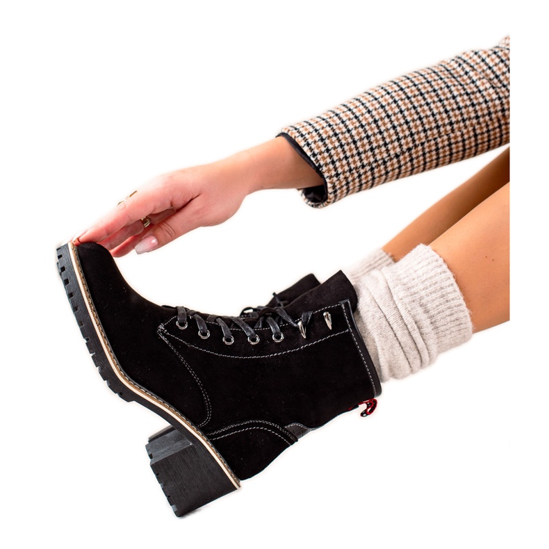 Goodin Cizme confortabile cu toc înalt negru Goodin Cizme confortabile cu toc înalt negru