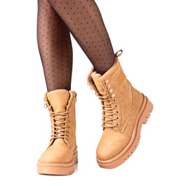 TRENDI Cizme clasice de drumeție maro bej