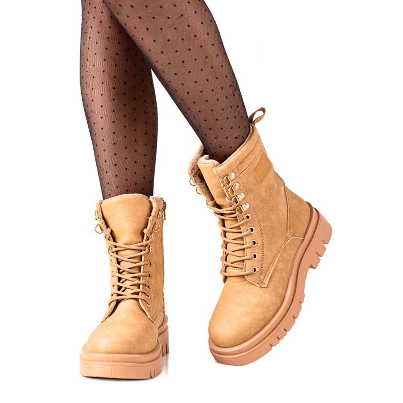 TRENDI Cizme clasice de drumeție maro bej